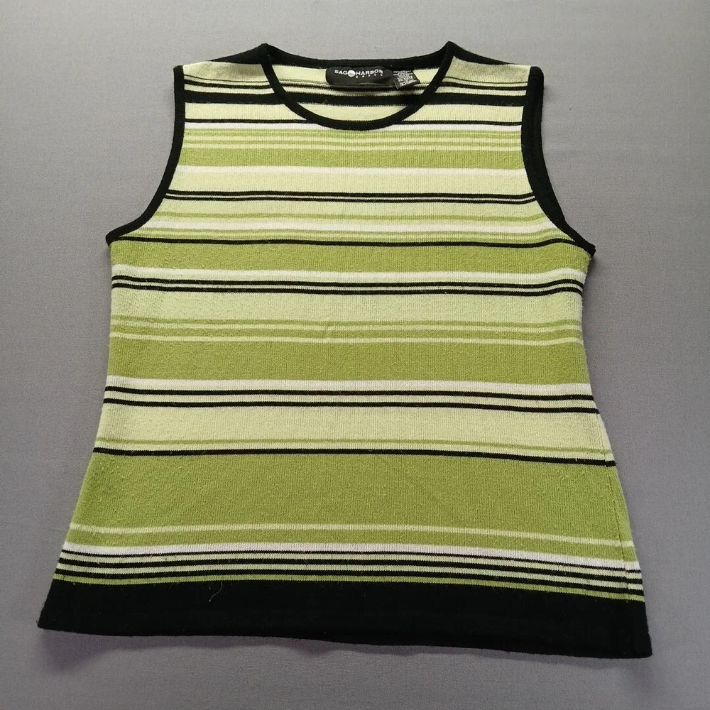 sag harbor dress Sweater Top Ladies Sleeveless Green SIZE‎ 14